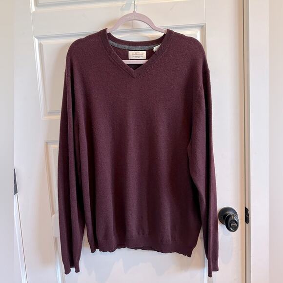 Original Weatherproof Vintage Merino Wool CASHMERE V-Neck Sweater - Picture 1 of 4